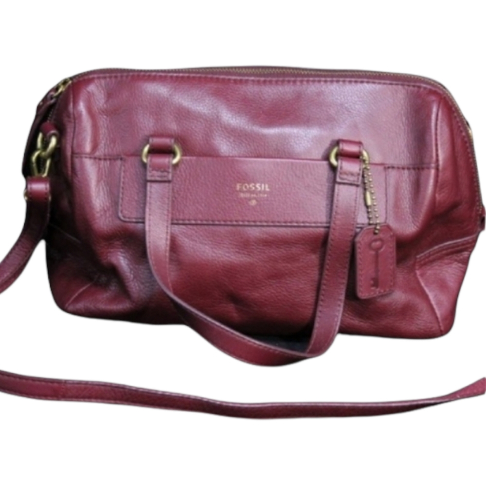 RARE Fossil Satchel New Unused Genuine Leather Raisin Bag Y2K Collectible Purse